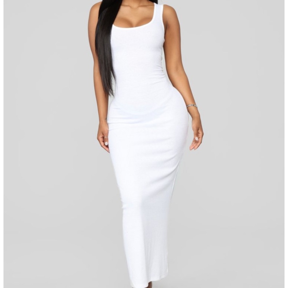 Fashion Nova White Long Casual Dress